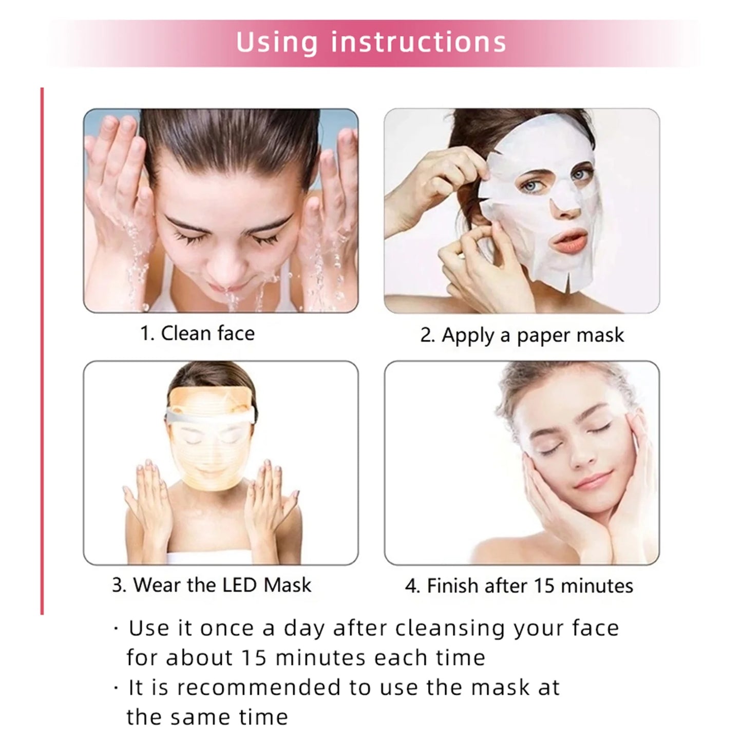 LED Face Mask Light Therapy, 7 Colors Light Therapy Mask for Skin Care at Home