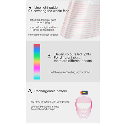 LED Face Mask Light Therapy, 7 Colors Light Therapy Mask for Skin Care at Home